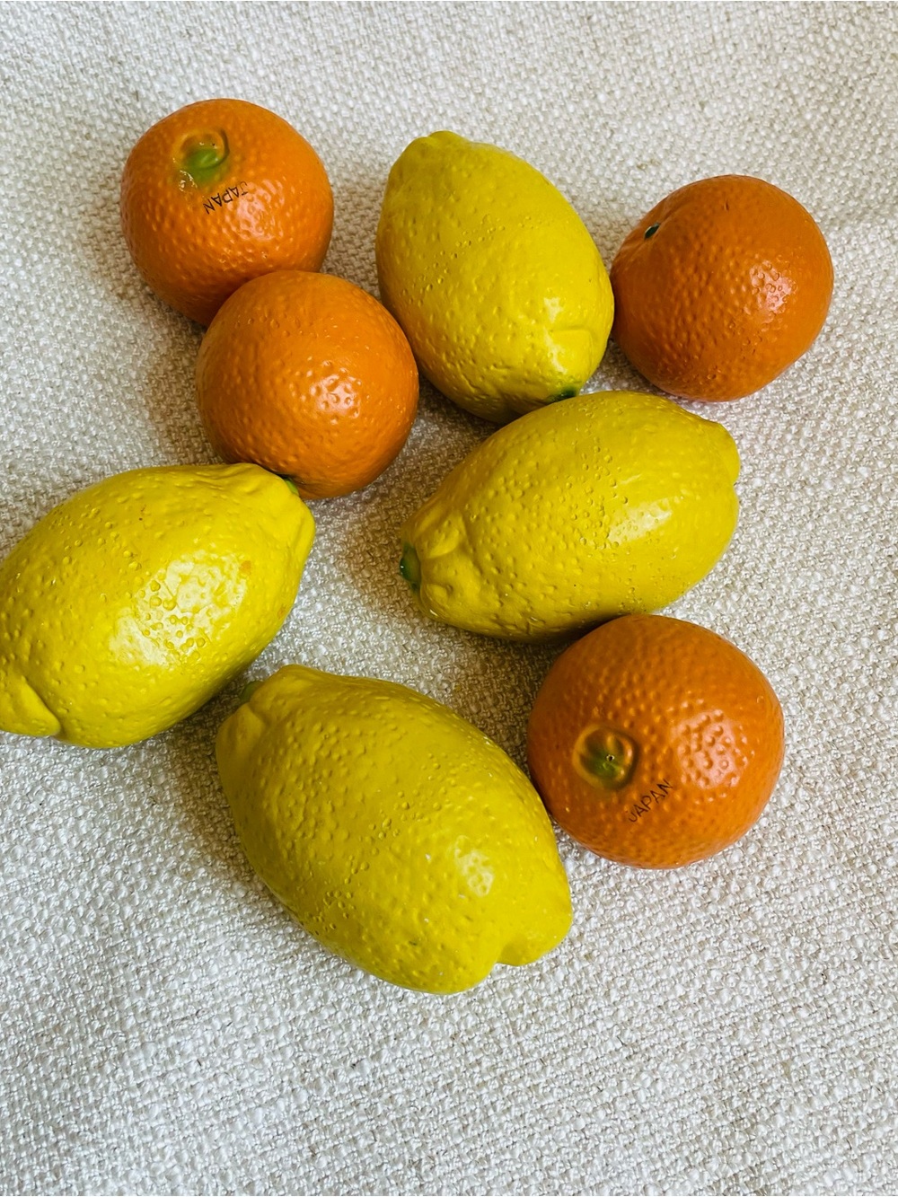 (8) Vintage Japan Decorative Ceramic Lemon Mandarin Citrus Mix Realistic Fruits